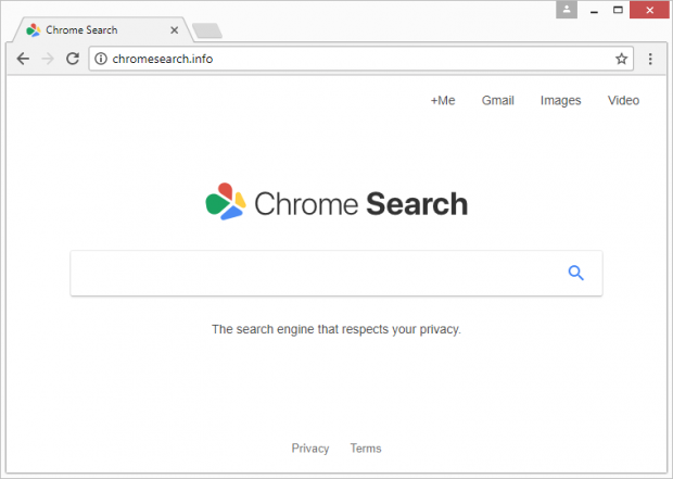Chromesearch.info頁面以Chrome Search身份傳遞