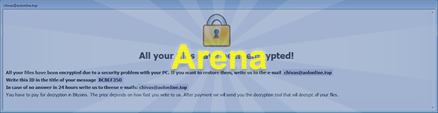 解密.arena文件病毒並刪除Arena 勒索軟件