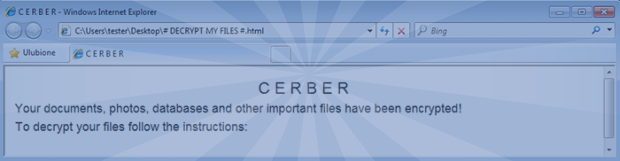 CERBER病毒的清除和解密 : # decrypt my files # 勒索病毒
